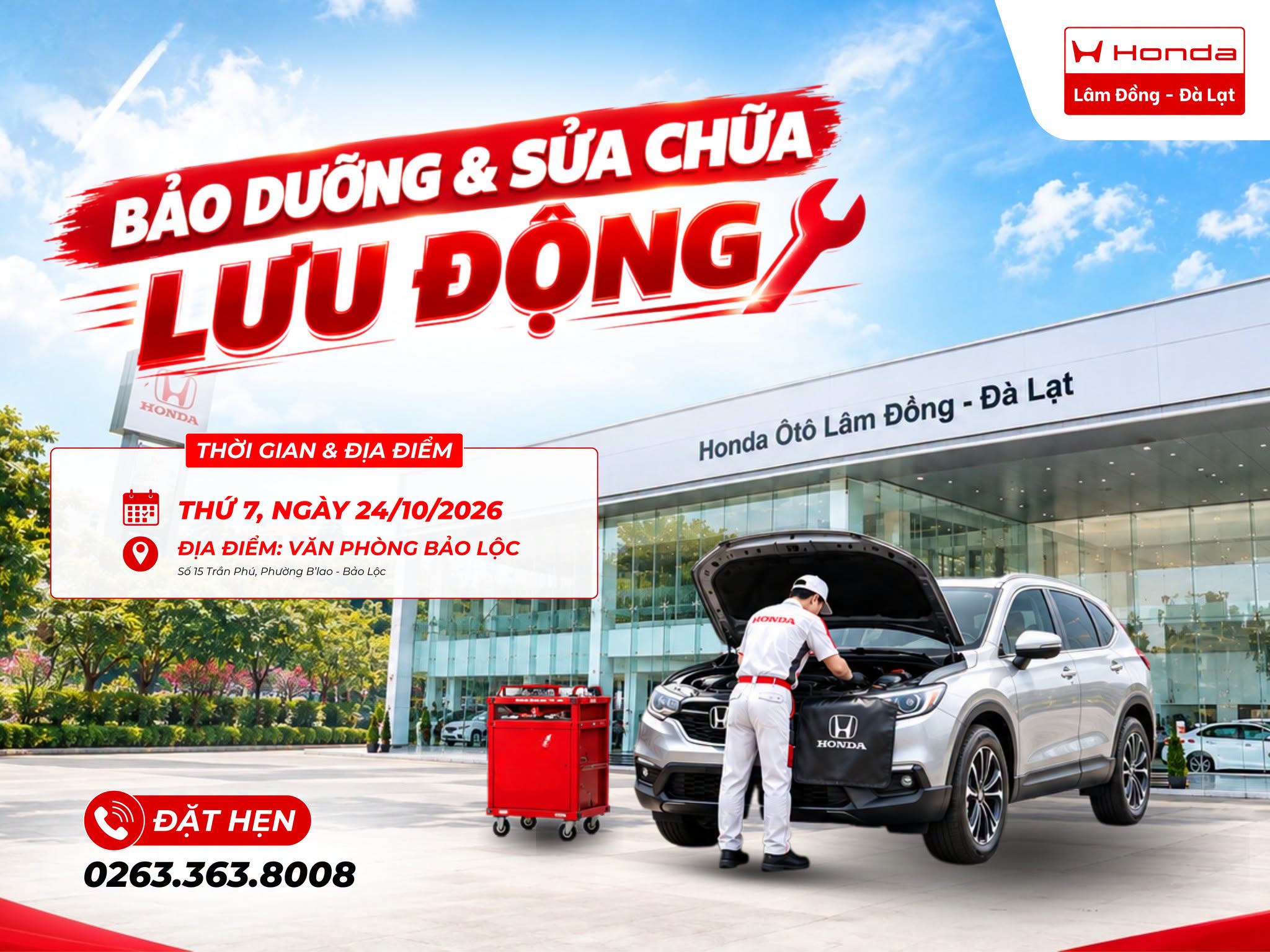 Bảo Dưỡng Lưu Động tại Bảo Lộc ngày 24/10/2026